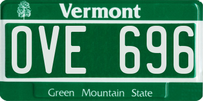 VT license plate OVE696