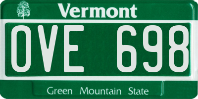 VT license plate OVE698