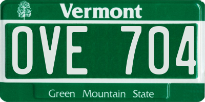 VT license plate OVE704