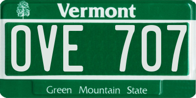 VT license plate OVE707