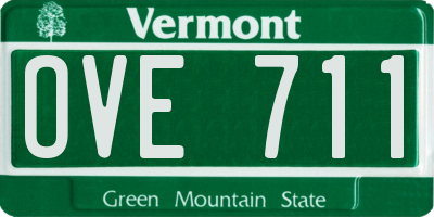 VT license plate OVE711
