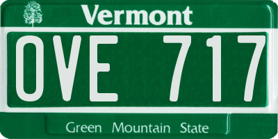 VT license plate OVE717