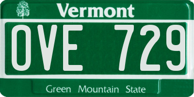 VT license plate OVE729