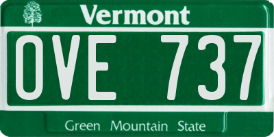 VT license plate OVE737