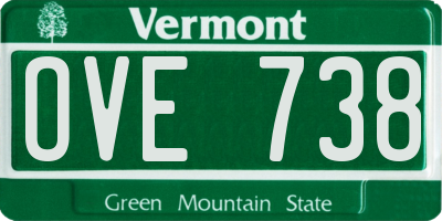 VT license plate OVE738