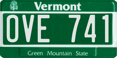 VT license plate OVE741
