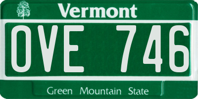 VT license plate OVE746
