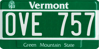 VT license plate OVE757
