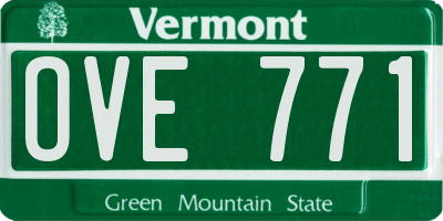 VT license plate OVE771