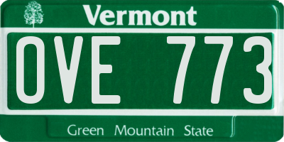 VT license plate OVE773