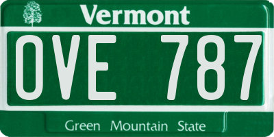 VT license plate OVE787