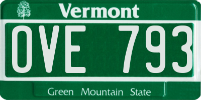 VT license plate OVE793