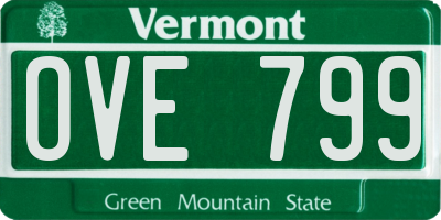 VT license plate OVE799
