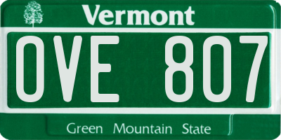 VT license plate OVE807