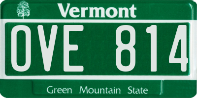 VT license plate OVE814