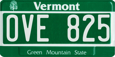 VT license plate OVE825