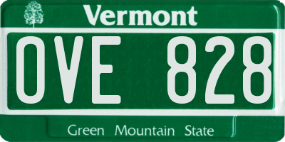 VT license plate OVE828