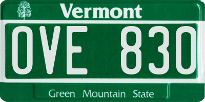 VT license plate OVE830