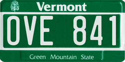 VT license plate OVE841