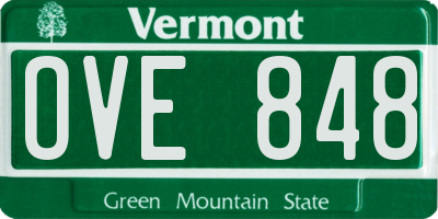 VT license plate OVE848