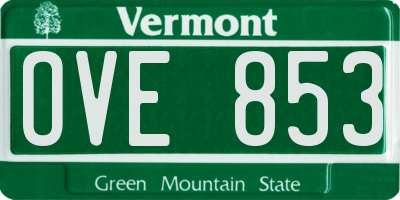 VT license plate OVE853