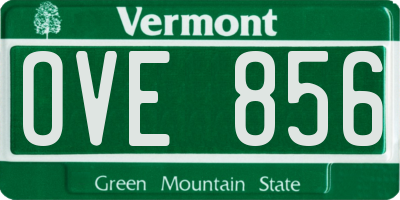 VT license plate OVE856