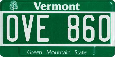 VT license plate OVE860