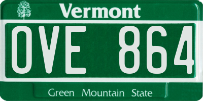 VT license plate OVE864