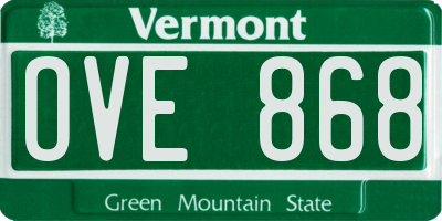 VT license plate OVE868