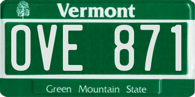 VT license plate OVE871