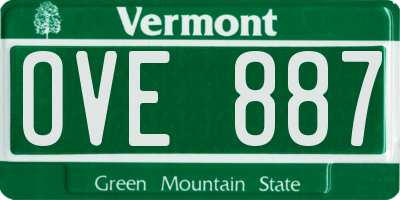 VT license plate OVE887