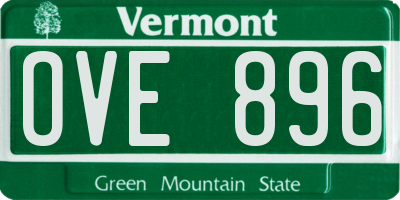 VT license plate OVE896