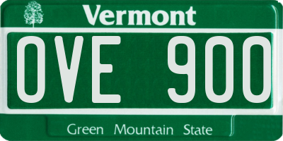 VT license plate OVE900