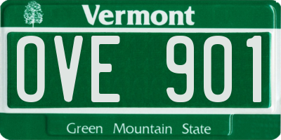 VT license plate OVE901