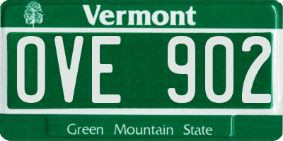 VT license plate OVE902