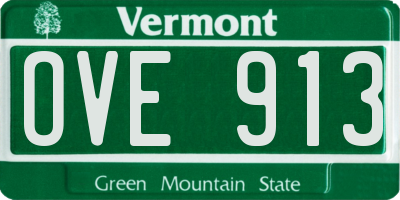 VT license plate OVE913