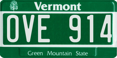 VT license plate OVE914