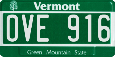 VT license plate OVE916