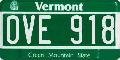 VT license plate OVE918