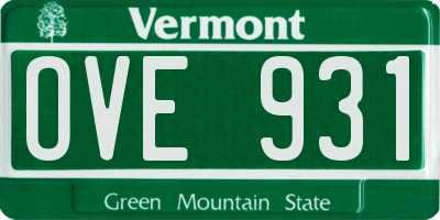 VT license plate OVE931