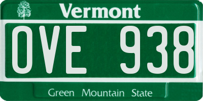 VT license plate OVE938