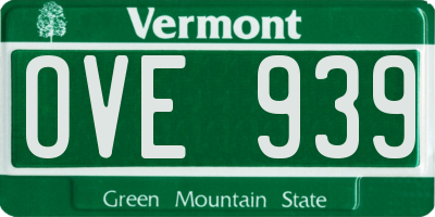 VT license plate OVE939