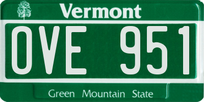 VT license plate OVE951