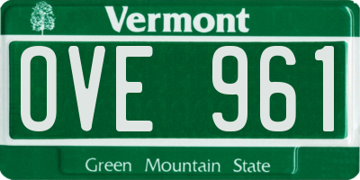 VT license plate OVE961