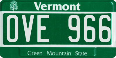 VT license plate OVE966