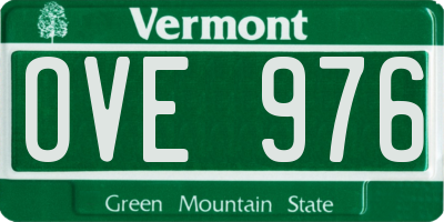VT license plate OVE976
