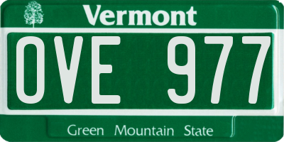 VT license plate OVE977