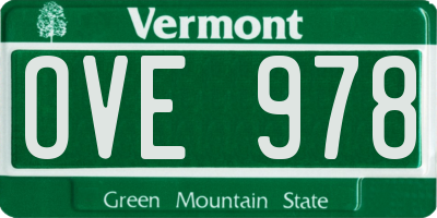 VT license plate OVE978