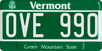 VT license plate OVE990