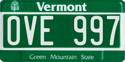 VT license plate OVE997